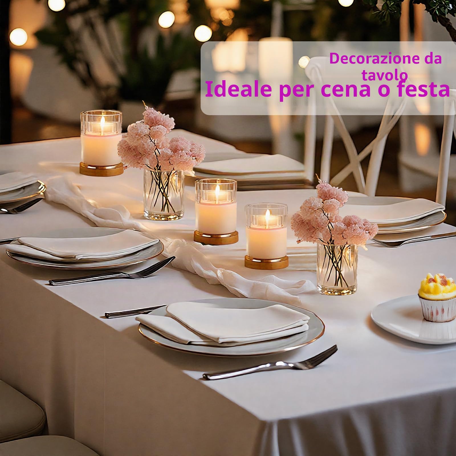 3 Pezzi di Vaso Cilindrico in Vetro Alto 15 cm, Ø 10 cm, Vasi in Vetro Trasparente per Fiori, Cilindro, Vaso da Tavolo per Fiori, Candele Galleggianti, Piante Verdi