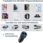 [Apple MFi Certified] iPhone 17 Car Charger, Linocell 90W USB C Car Charger Dual PD Power Cigarette Lighter Adapter with 2Pack Type C Braided Cable for iPhone 17/17 Pro Max/16/15/Galaxy S26/S25/Pixel