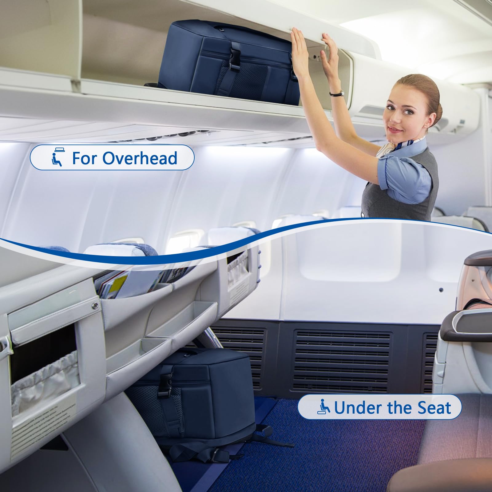 KIRFEIHT Zaino da Viaggio 40x20x25 per Ryanair Bagaglio a Mano Aereo Piccolo - Zaino da Viaggio a Cabina Piccola, Zaini Universali per Uomo e Donna per Scuola Trekking Lavoro (Azul)