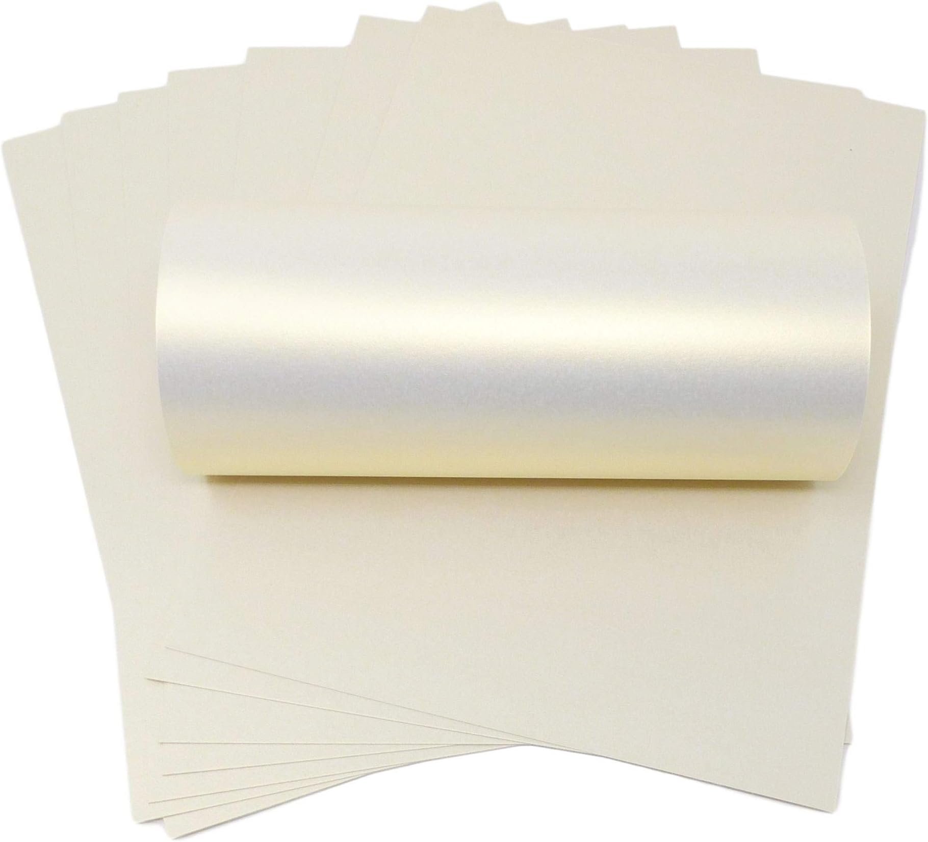 Syntego 10 Sheets Ivory Ice Gold Haze Pearlescent Shimmer Double Sided A4 Decorative Card 300gsm