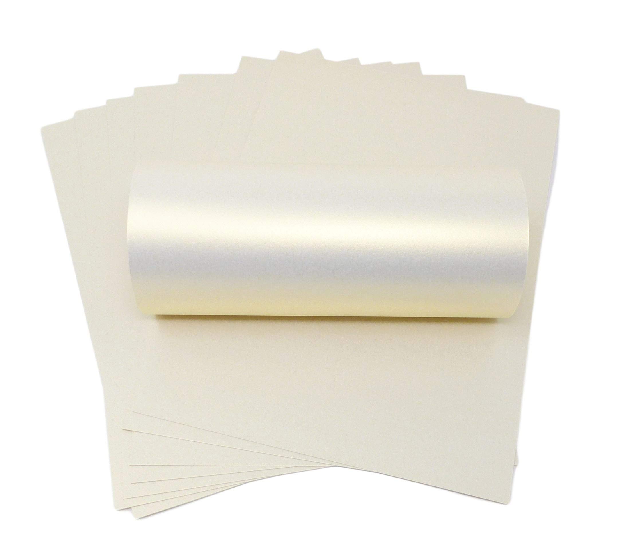 Papier Cartonné Décoratif Ivoire Nacré A4 - 10 Feuilles Brillantes 300 g/m²