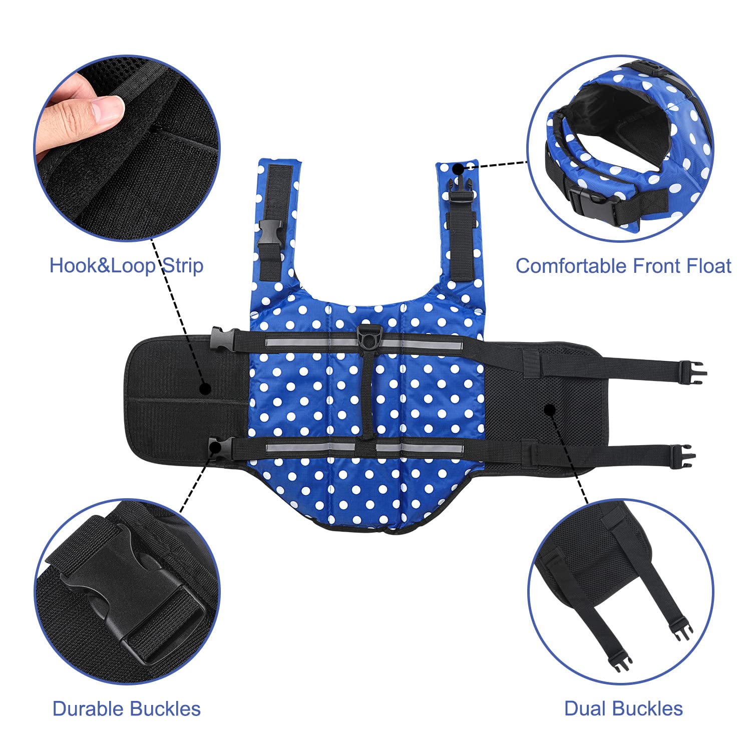 HAOCOO Dog Life Jacket Vest Saver Safety Swimsuit Preserver