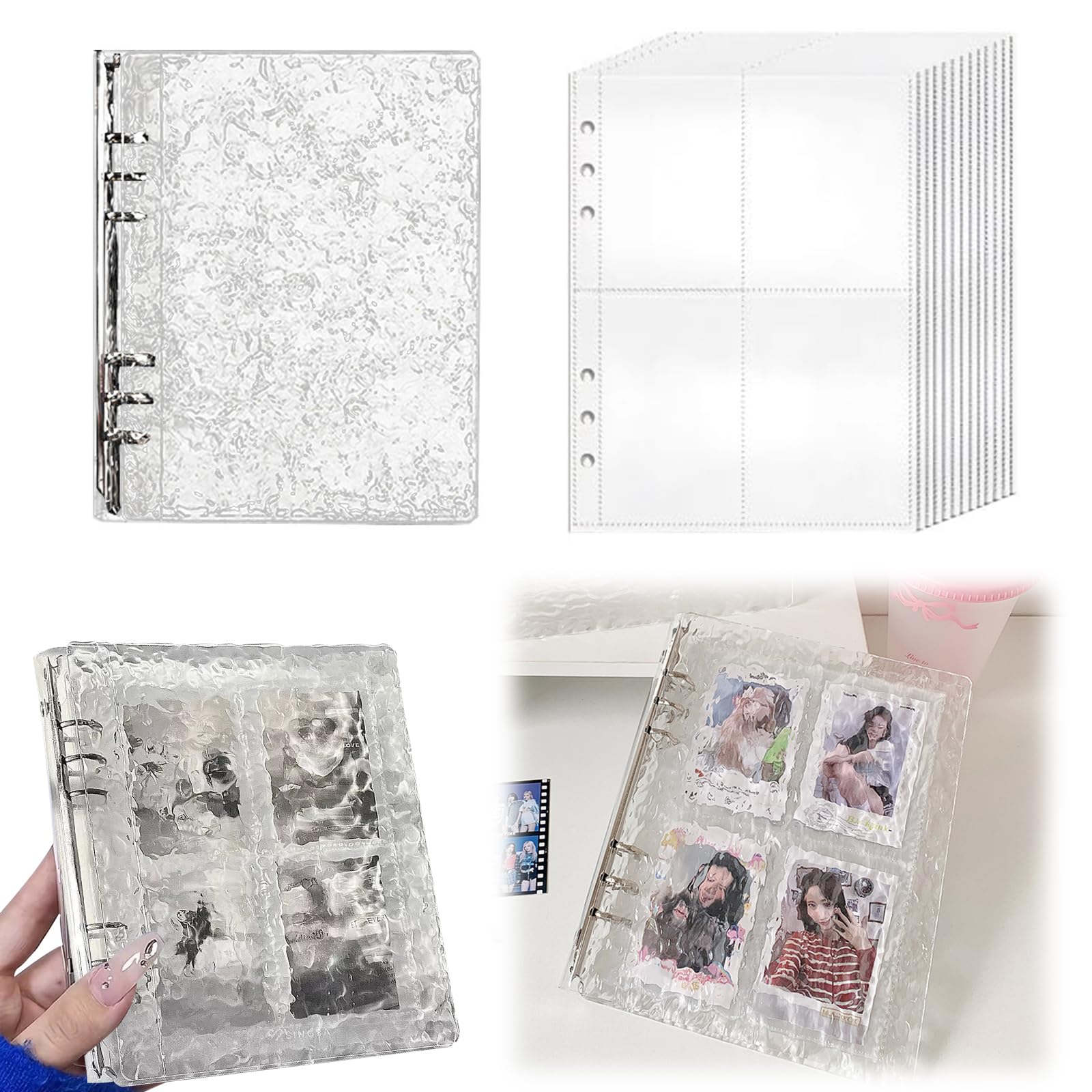 Amazon | Coollooda シール帳 透明 A5/A8 6穴 シール バインダー 手帳