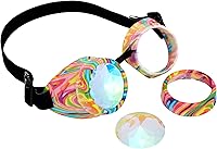 Vista 59 de Gafas de caleidoscopio retro con pinchos, gafas de cristal arcoíris steampunk estilo soldadura, gafas de cosplay punk