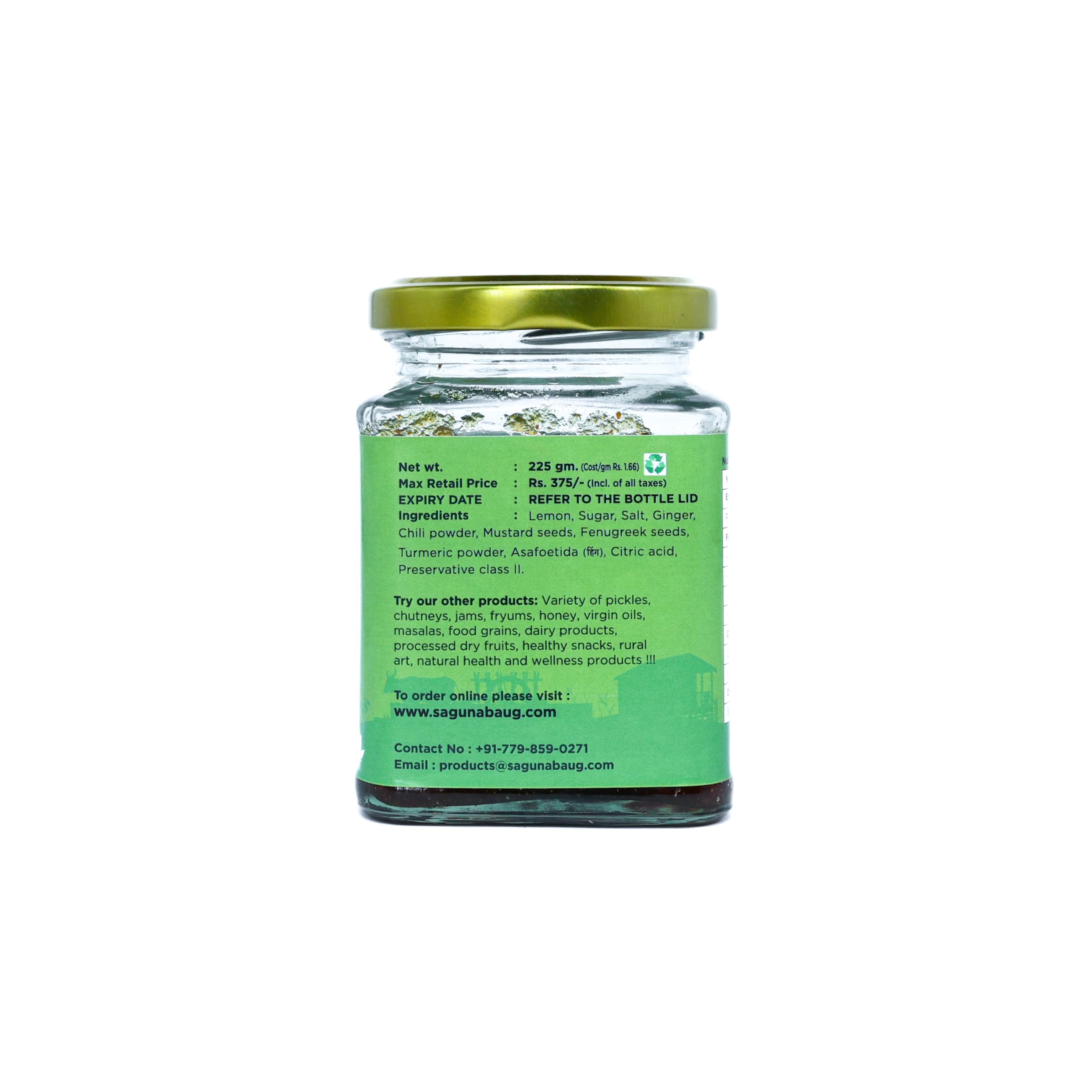 Saguna Baug Sweet and Sour Lemon Pickle - 225 gm