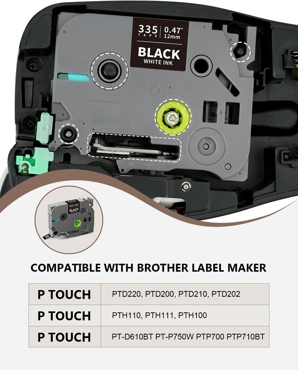 6X 12mm 0.47" Multi-Colored Label Tape Compatible for Brother P Touch Label Maker Tape Tze Tz 12mm 0.47 Ribbon Laminated Tz Colored Refills for PT-D220 D210 H110 1000 1280 D400, 1/2" x 26.2' - Image 2