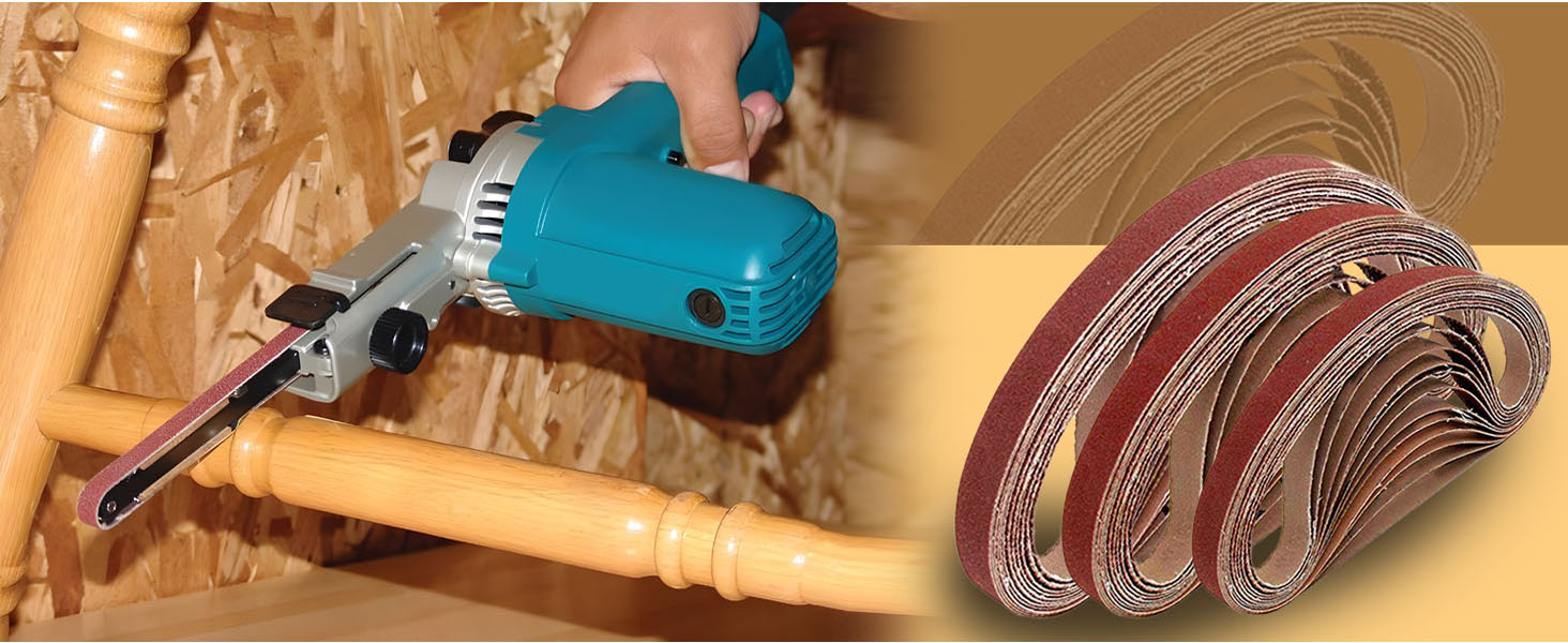 Produktbild von 60 Schleifbänder 13x457 Mm – Gemischte Körnung 40–240 Für Powerfeilen BD280, BD290, KA290 – Werkstatt-Schleifzubehör-Set