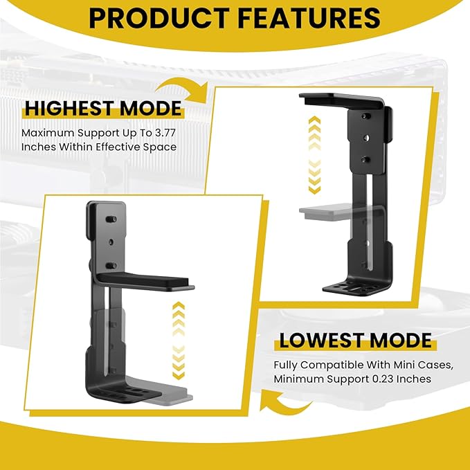 Soporte ajustable de GPU para PC 1 set hierro 0.24-3.78 pulg miniatura 4
