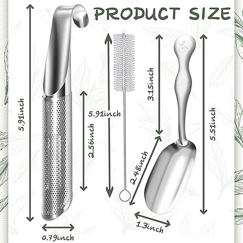 Miniatura 2 de 2 difusores de té de acero inoxidable, coladores de té de acero inoxidable para té suelto con mango de gancho para colgar, difusor de té de mango