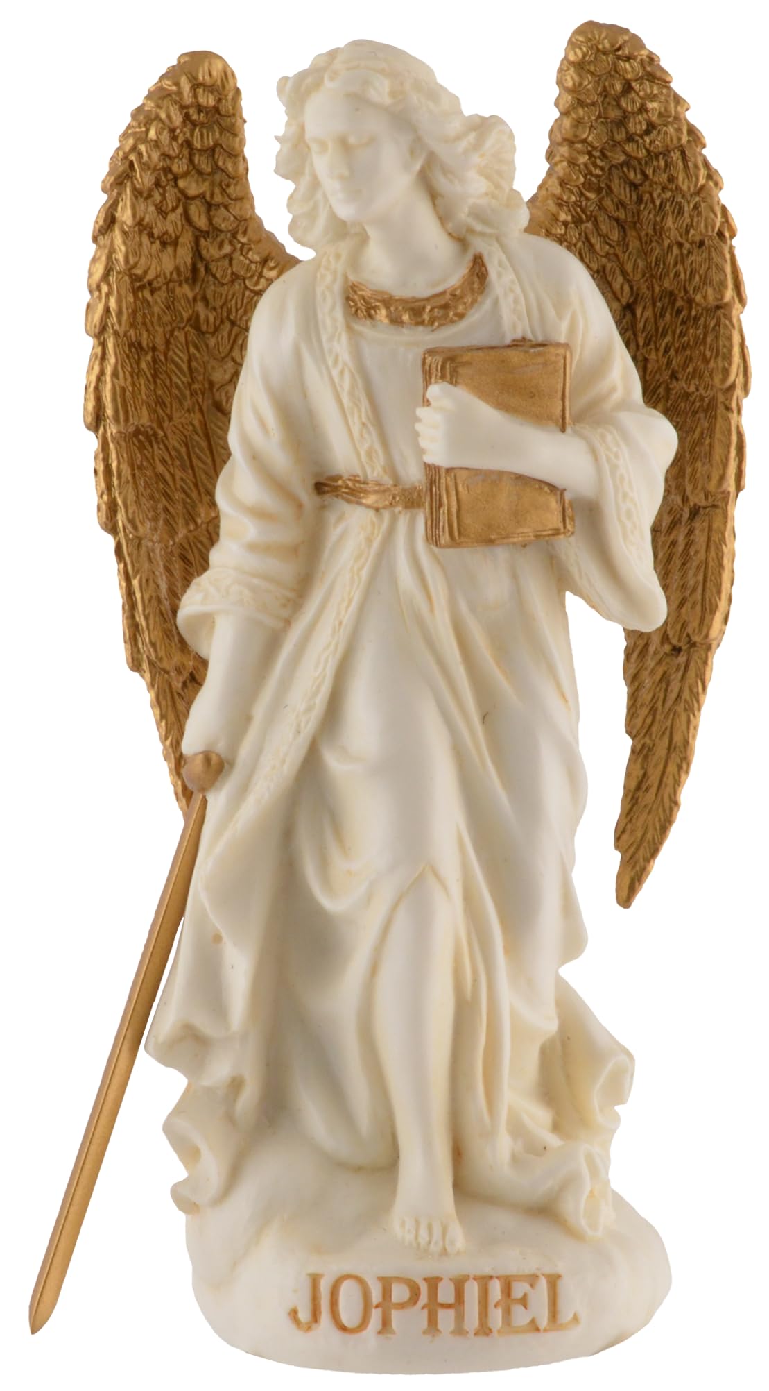 Archangel Jophiel, Angel of Beauty, Miniature, Made of Artificial Stone, Hand Painted with Gold Paint, Veronese Collection, 708-78193