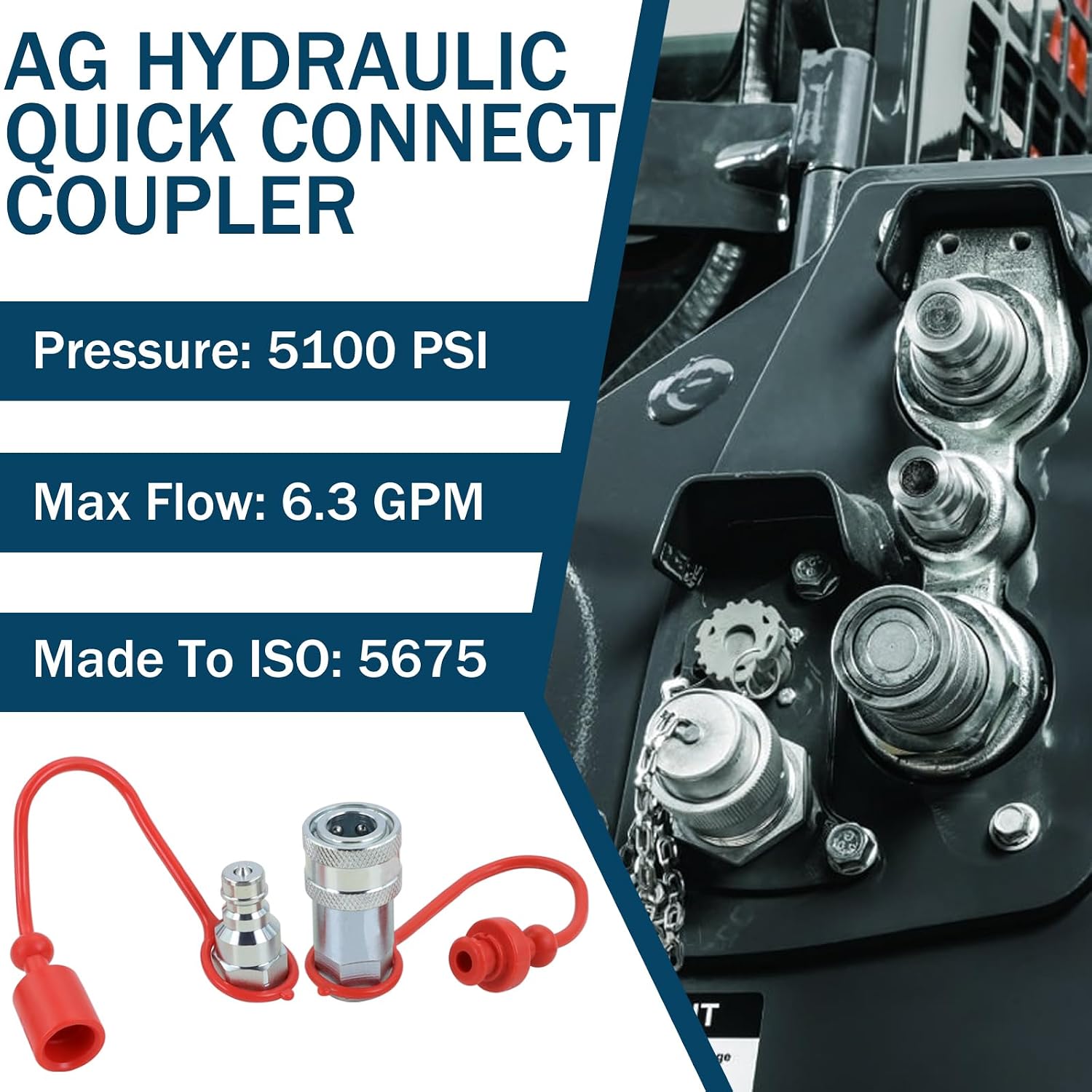 1/4" NPT Ag Hydraulic Quick Connect Coupler
