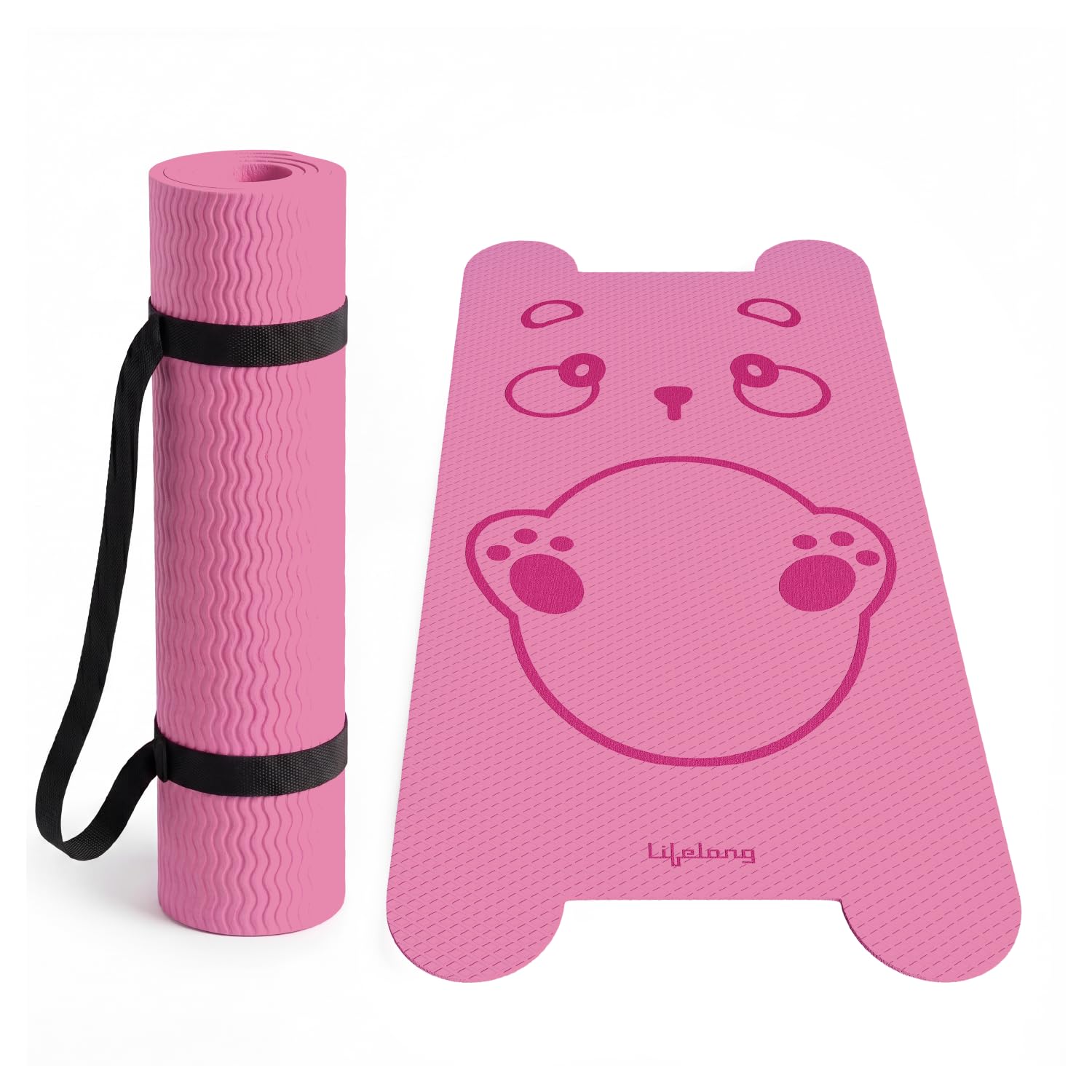 Lifelong Kids Yoga Mat with Carrying Strap | Non-Toxic Yoga Mat for Children Workout & Exercise | Slip-Resistant Floor Mat for Kids Fitness, Play & Meditation | Exercise Mat for Home (Pink)-picture-29