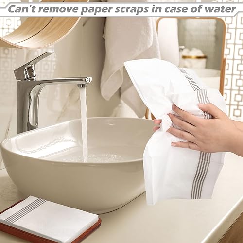 Miniatura 4 de Teling Paquete de 200 toallas de mano desechables para baño, toallas de mano desechables para invitados, baño, servilletas de papel para cocina,