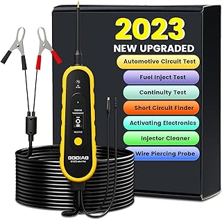 GODIAG Power Circuit Probe Kit, Electrical System Tool Short Tester Car Fuse Relay Automotive Circuit Tester Fuel Injector Tester&Cleaner Breaker Finder Tracer Tool with 20Ft Cable for 6-30V Vehicle