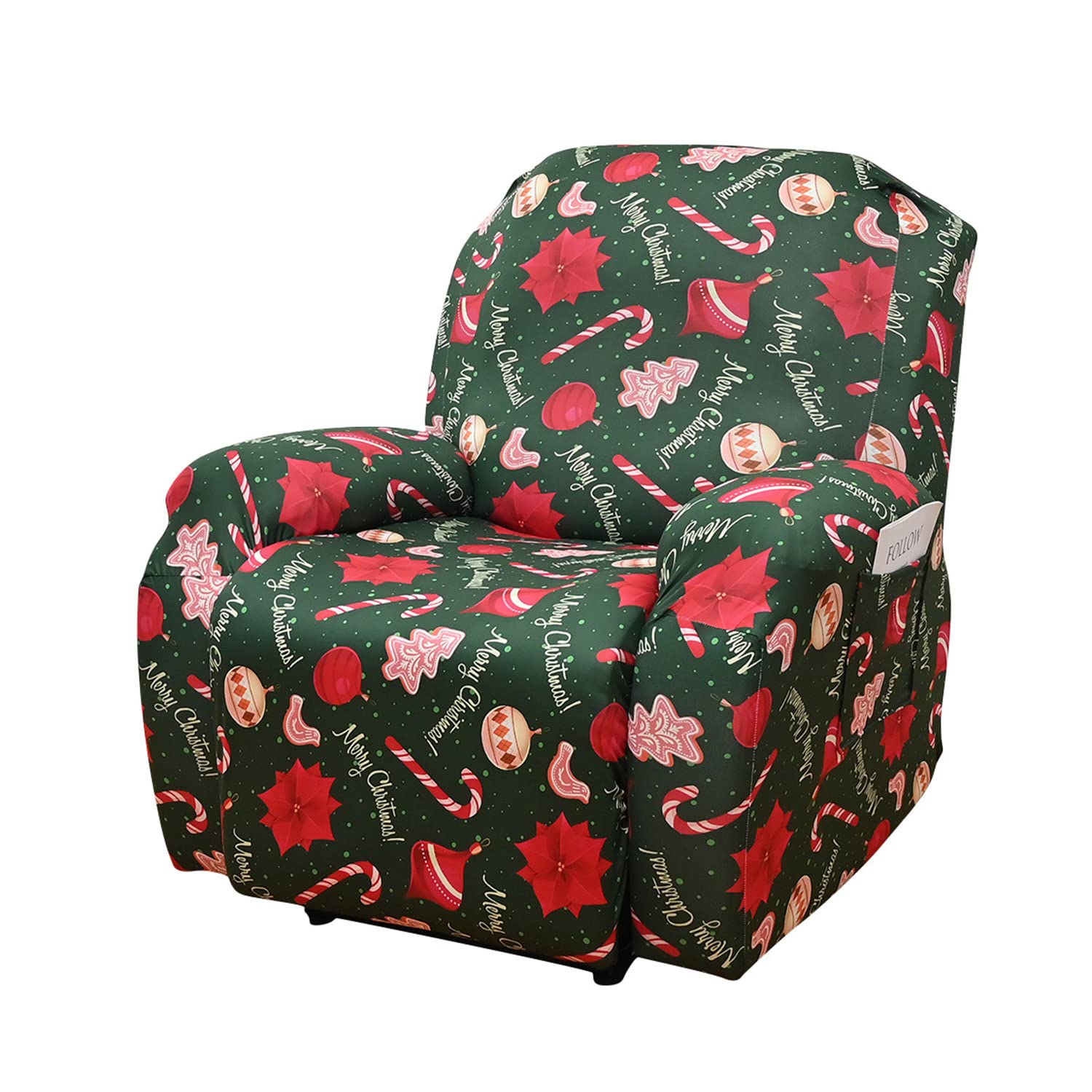 Funda para sillón reclinable eléctrico elástica antideslizante estampada con bolsillos