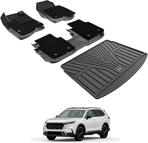 Miniatura 10 de 3W Alfombrillas de suelo aptas para Honda Odyssey 2018-2025, TPE para todo tipo de clima, revestimiento de piso de primera fila, 2 y 3 fila, negro