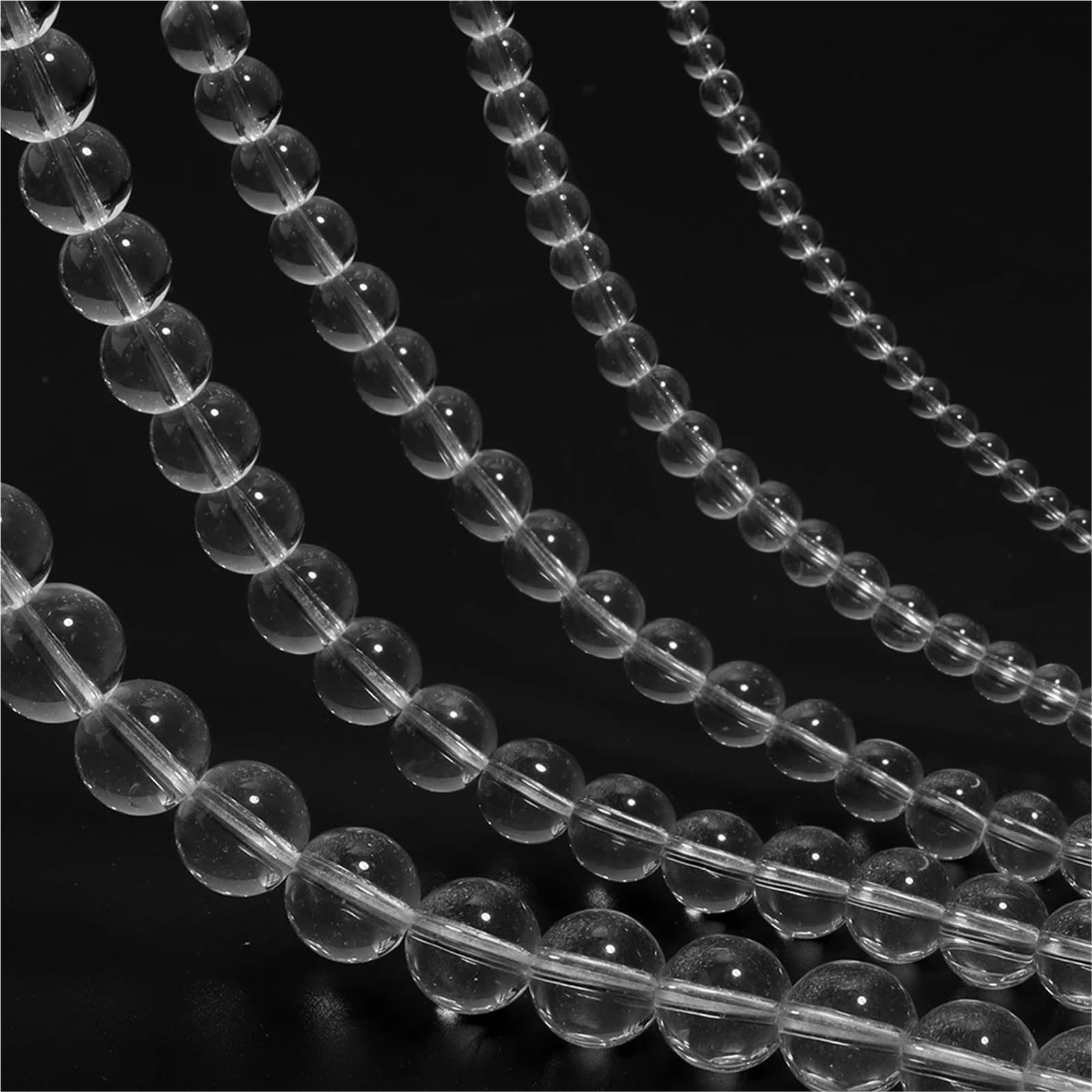 Cuentas de vidrio transparente 4/6/8/10/12mm, cuentas sueltas redondas blancas claras for fabricación joyería, suministros for pulseras y collares DIY Para Bricolaje(12mm approx 100pcs)