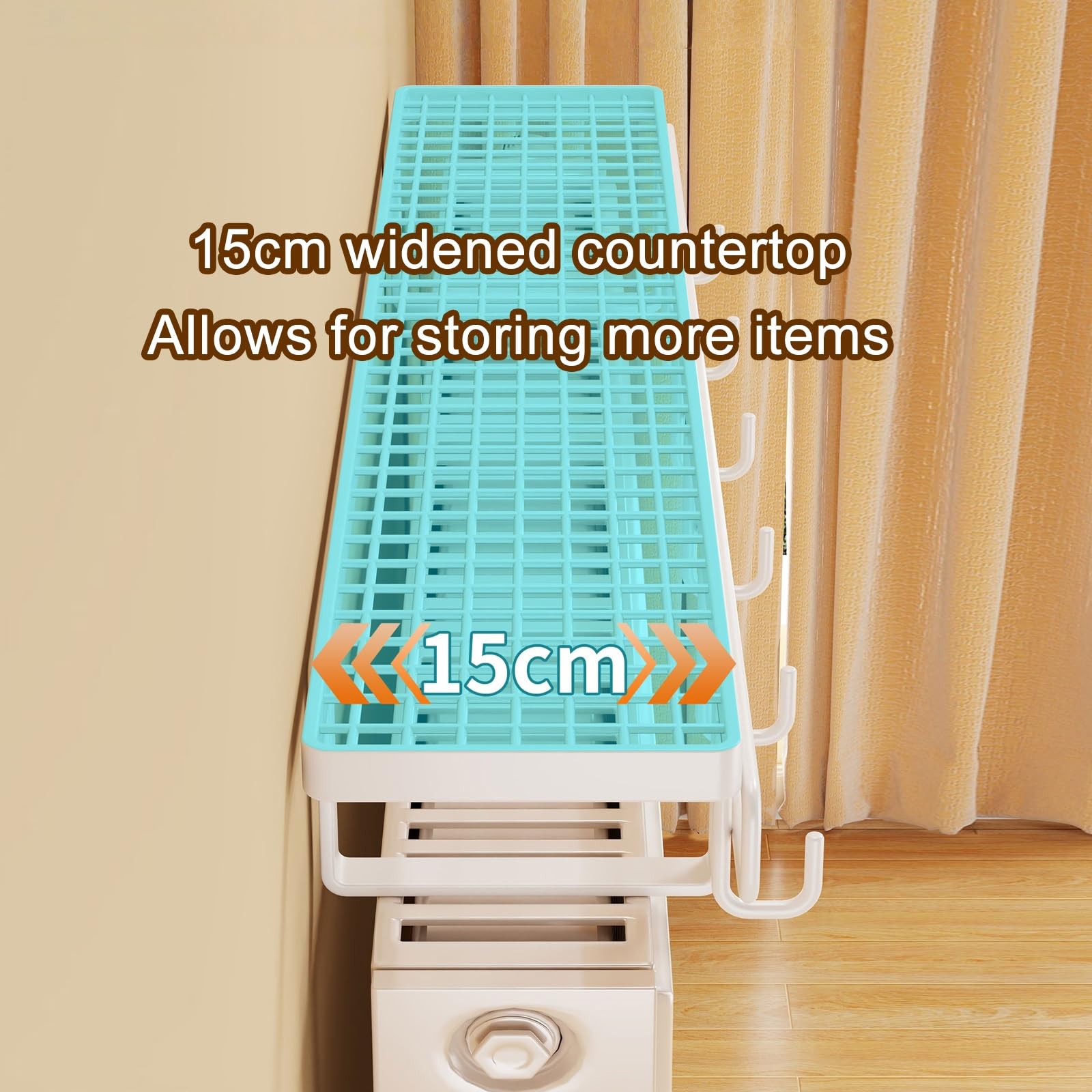 Soporte Radiador Pared, Baldas Flotantes Pared, Estante Flotante, Antihumo y a Prueba de Polvo, con Gancho, para Casa, Oficina, Cocina, Dormitorio, Sala de Estar(Black,20cm/8in)
