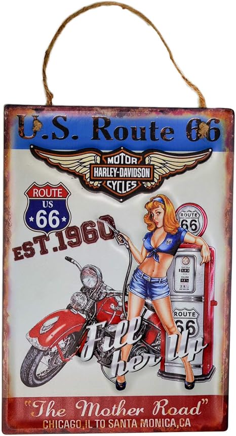 Amazon Co Jp Usa アメリカン デザイン Route ルート 66 車庫 バイク ガレージ サインボード ビンテージ カフェ インテリア 看板 Avsb 253 文房具 オフィス用品