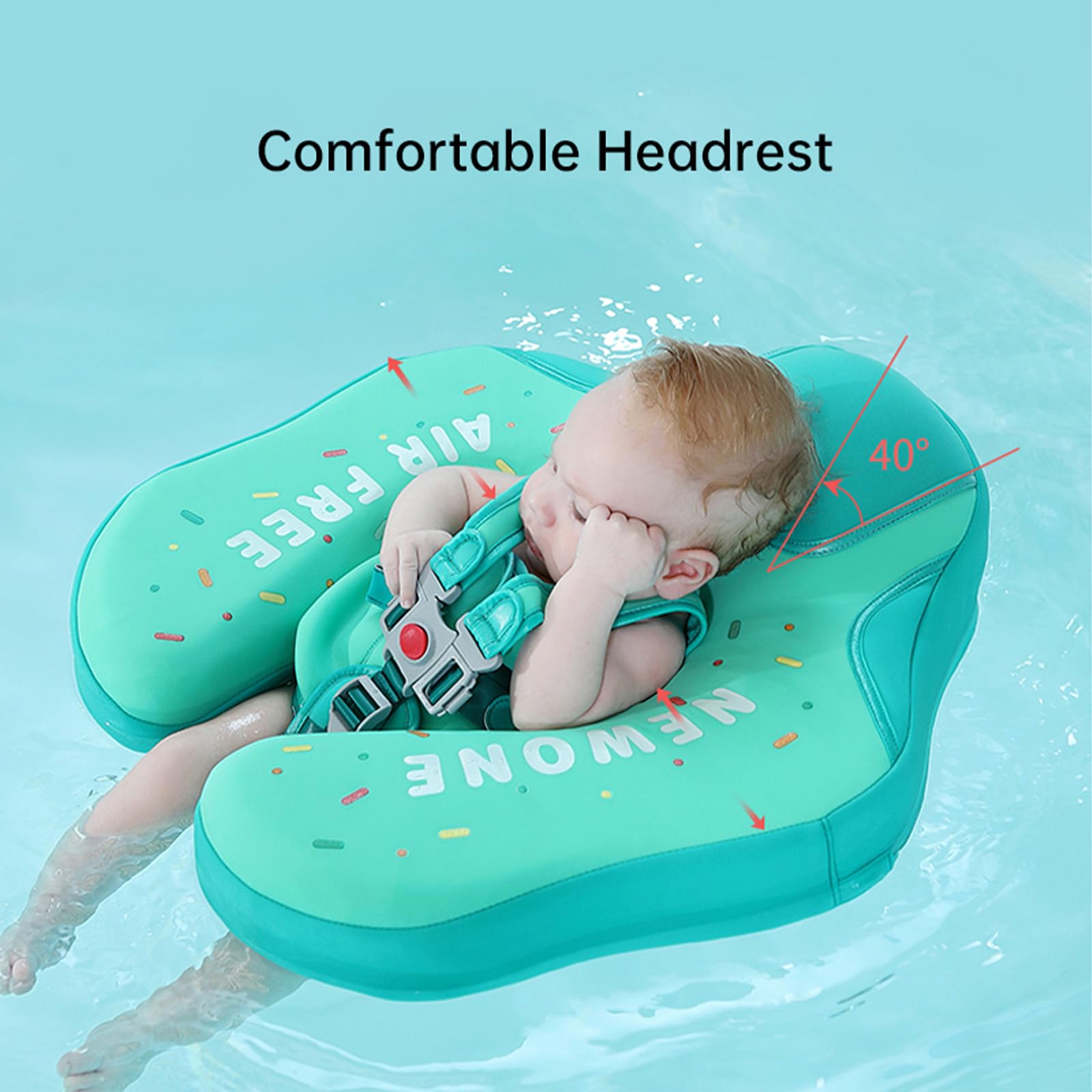 Generic Niedlicher Baby-Schwimmkörper, Pannensicherer Brustschwimmer für Kleinkinder mit Abnehmbarem Sonnendach