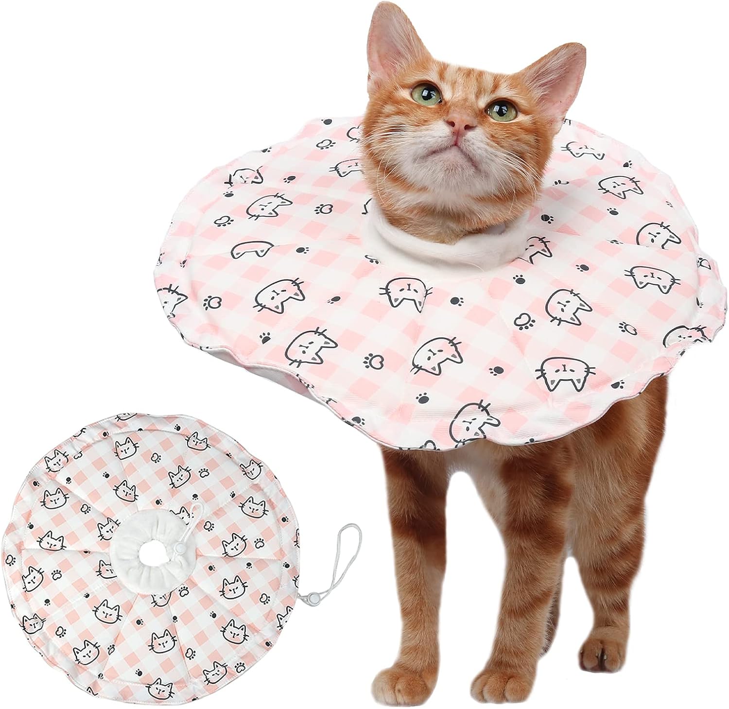 Cat Cone, Soft Cat Cone Collar to Stop Licking and Scratching, Adjustable Recovery