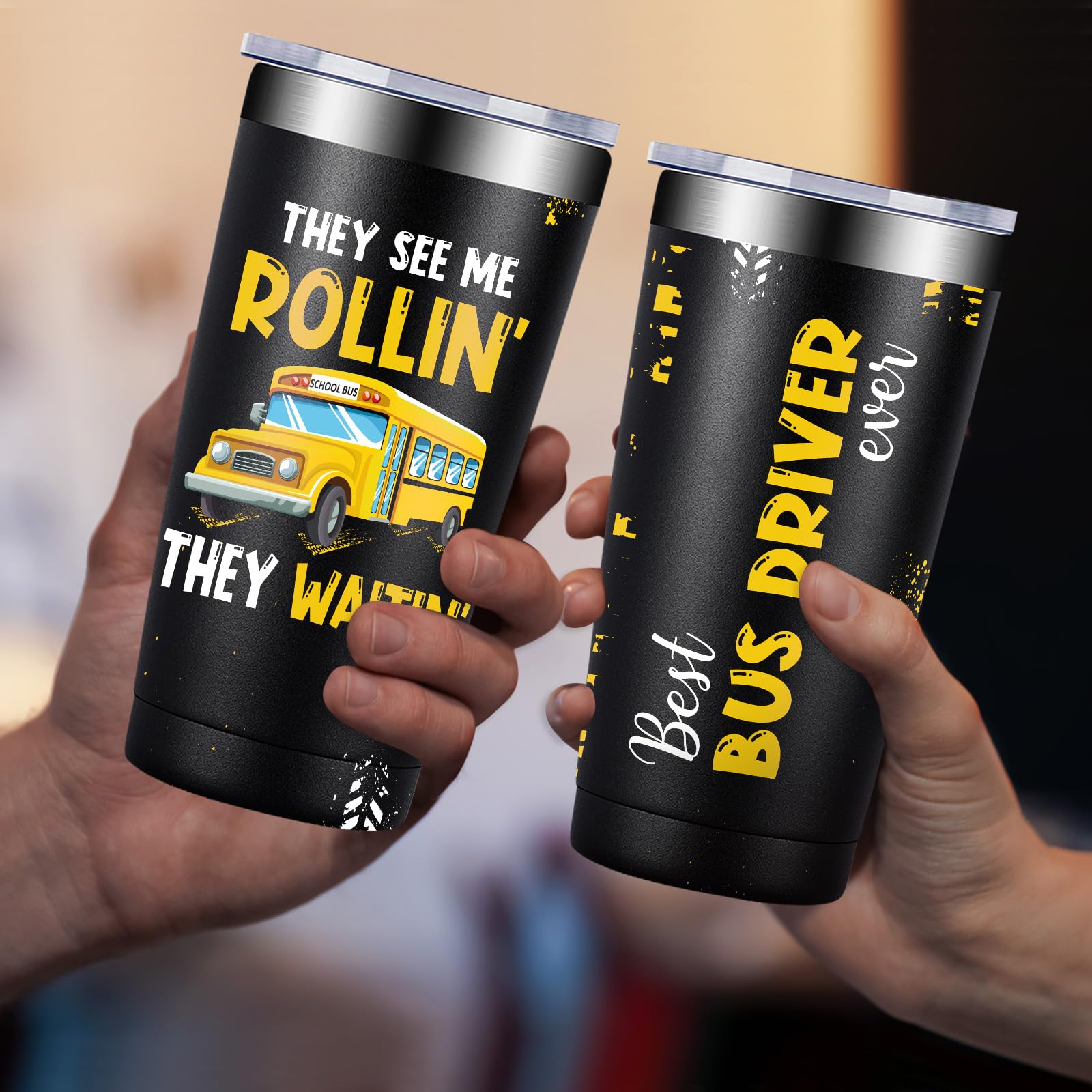 Fufandi Bus Driver Gifts - Bus Driver Appreciation Gifts for Men Women - School Bus Drivers Gift, Christmas Back To School Cup - Tumbler Cup 20oz