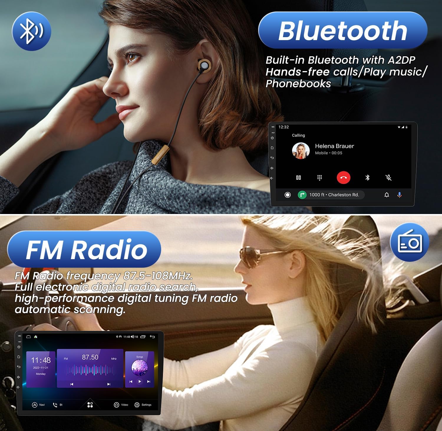 Fortdows Car Radio Bluetooth and FM Radio Interface
