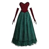 May Whovier Costume Women Christmas Adult Strapless Dress with Gloves
