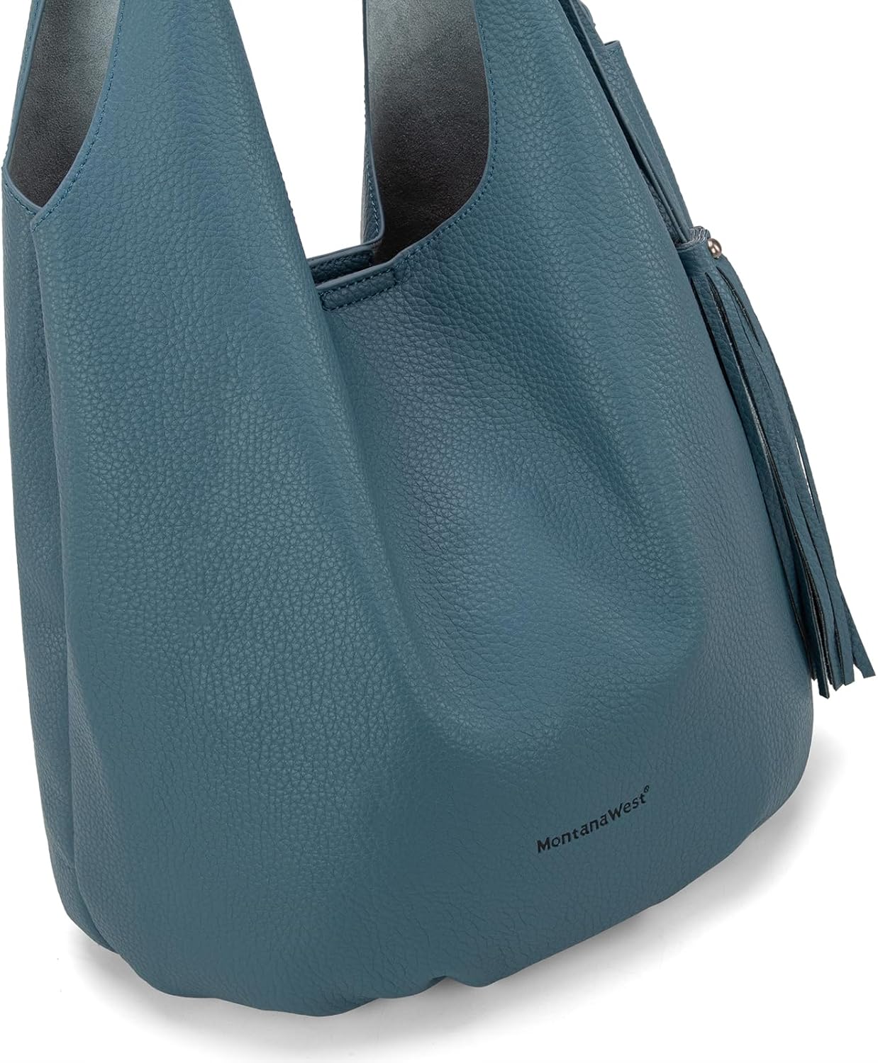 Montana West Hobo Bags for Women Slouchy Handbags 2PCS Tassels Shoulder Bag with Comestic Bag - Image 7