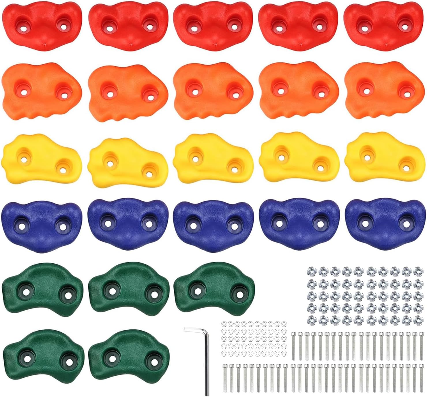 Yaegoo Climbing Holds for Kids and Adults, Rock Climbing Holds - Mounting Hardware Included - Climbing Rocks for DIY Rock Climbing Wall (35 PCS)