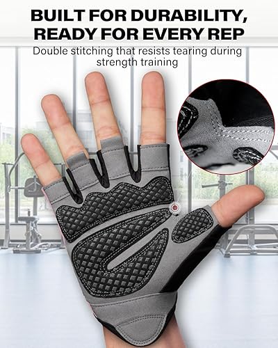 Miniatura 2 de VINSGUIR - Guantes ligeros de entrenamiento con excelente agarre para hombres y mujeres, levantamiento de pesas, gimnasio, ciclismo, ejercicio,