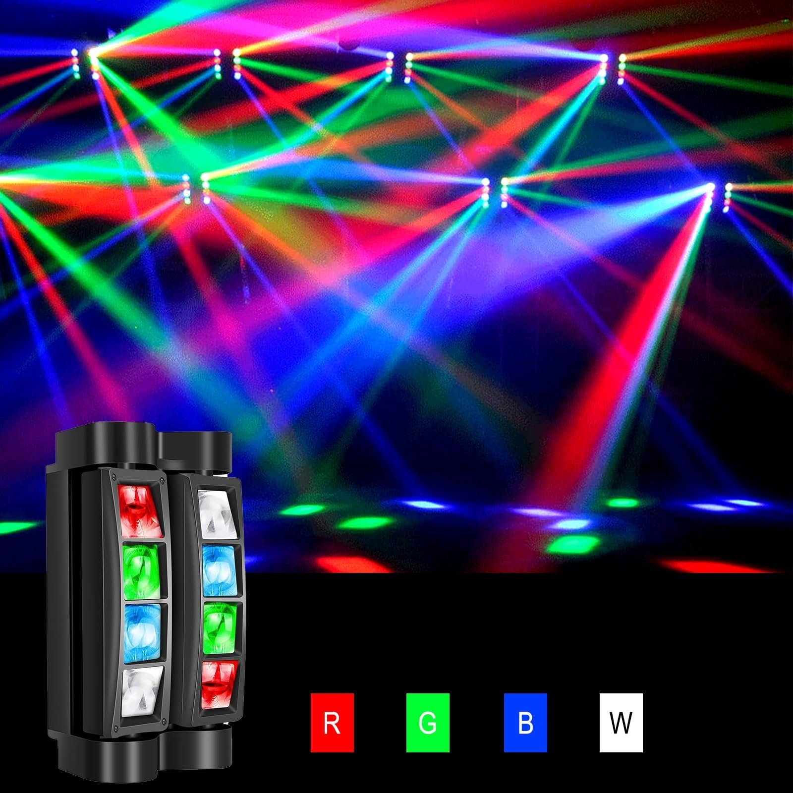 Lampada proiettore, Luce A Testa Mobile A LED Mini Spider Light Effetto Di Illuminazione Da Palco Adatto For DJ Disco Party Matrimonio Bar Club Teatro ,per feste di compleanno e ballo di Halloween