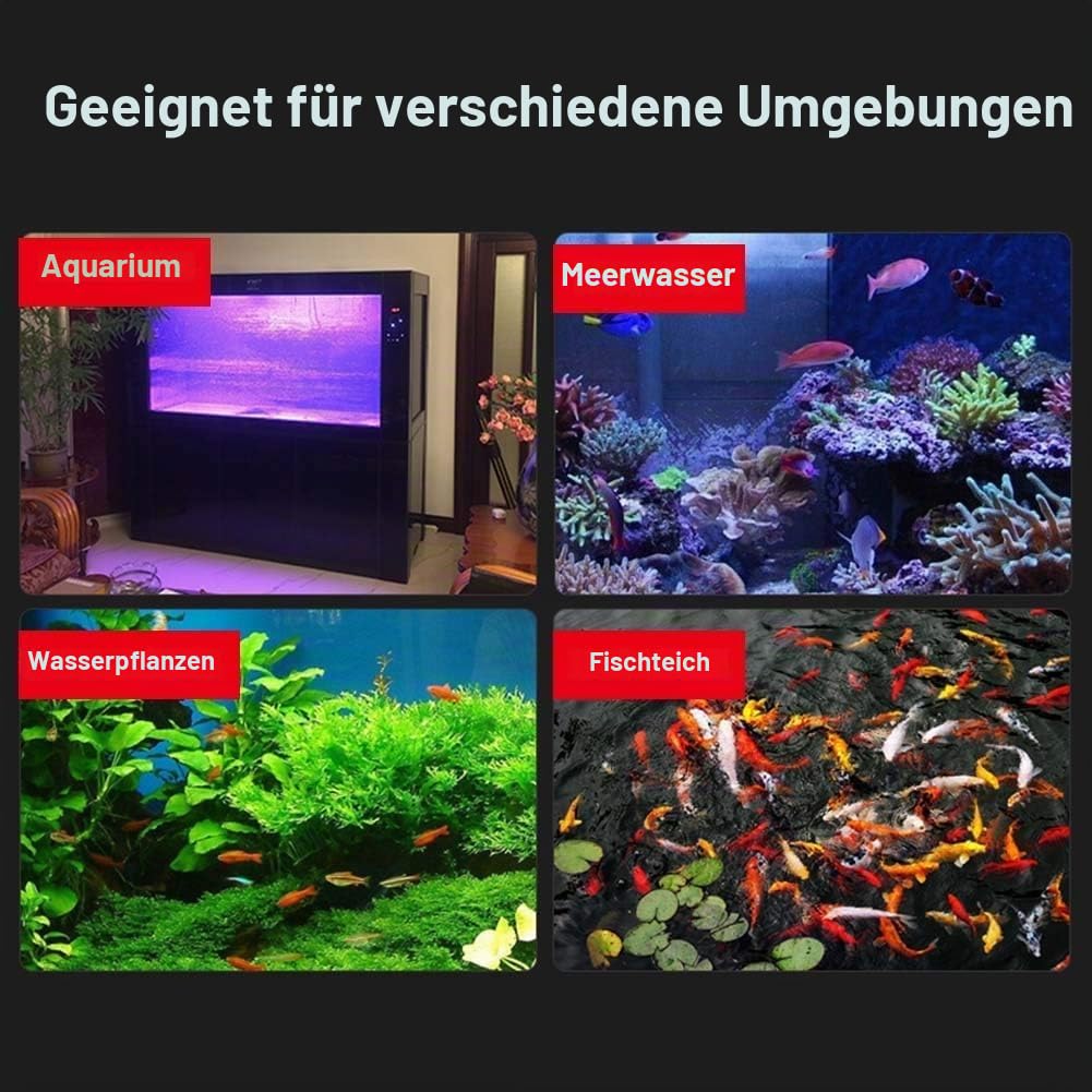 Aquarium UV Sterilisator Licht Wasser Sauber Lampe Tauch UV Licht Algen Bakterien Tötung Lampe für Reinigung von Aquarien Aquarium Pools Fishbowl(11W)