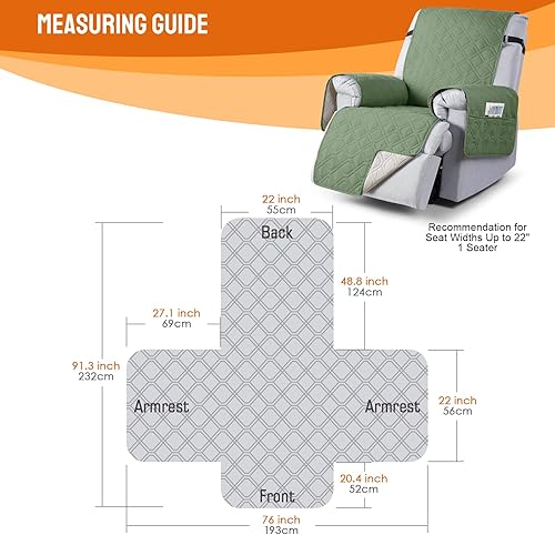 Miniatura 234 de VANSOFY Fundas 100% impermeables para sillas reclinables, antideslizantes, para sillas reclinables, protector de muebles, funda lavable con Negro