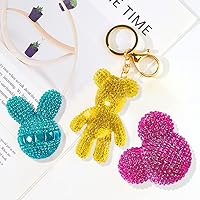 Vista 7 de 3 moldes de resina de silicona UV epoxi clave Chian moldes de fundición 3D conejo oso ratón cabeza para manualidades, nevera, coche, accesorios