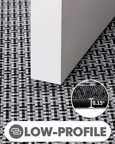 Miniatura 6 de LUMI Tapete para puerta de entrada interior, tapete de goma de larga duración, antideslizante, absorbente, de bajo perfil, para entrada, tapete para