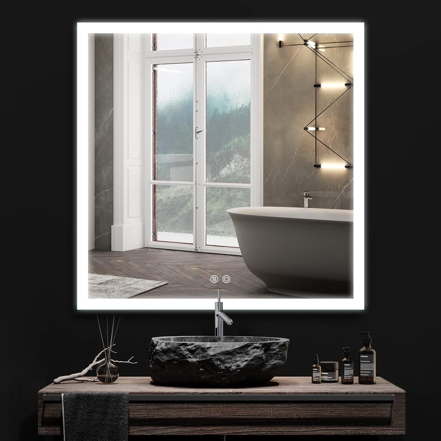 Amazon.com: smartrun LED Bathroom Mirror, 36 x 36 Inch Bathroom Mirror ...
