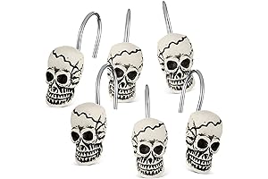 Spooky 12-Piece Skull Shower Curtain Hook Spooktacular Halloween