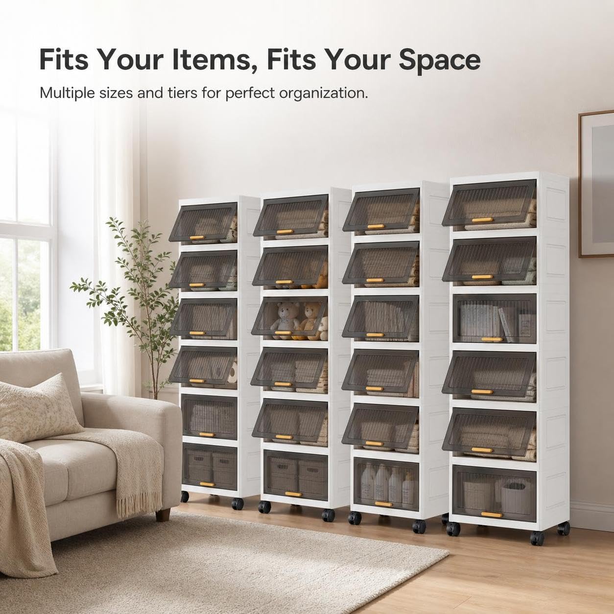 Mobile Contenitore in Plastica con Ruote, color to 4, 6 strati