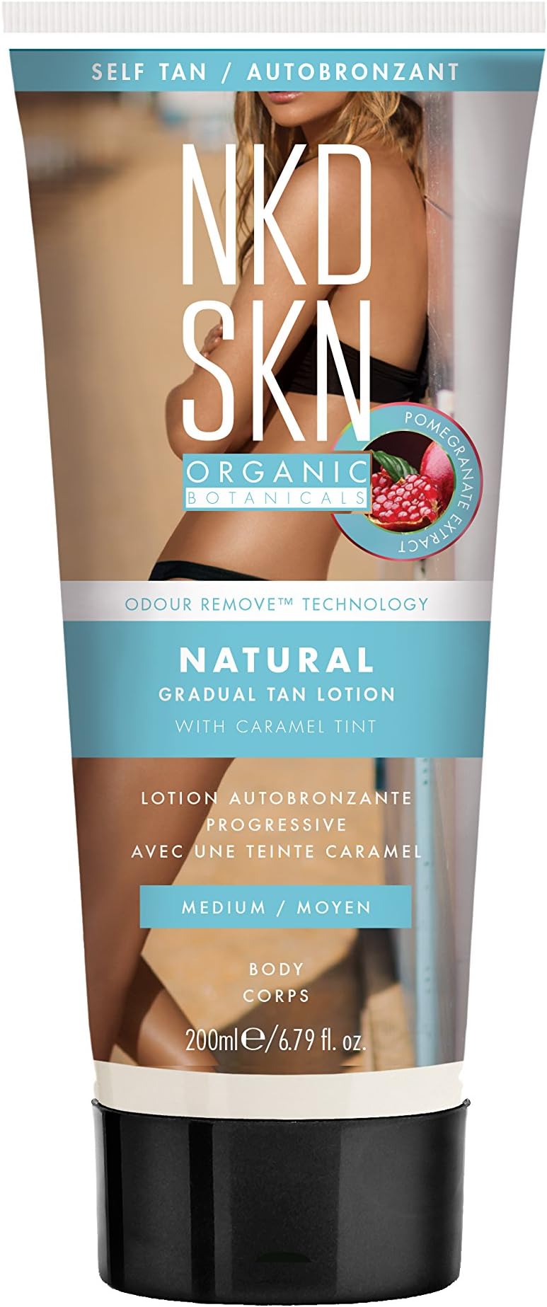 Organic Caramel Gradual Tan Lotion - NKD SKN Natural Gradual Tanning Lotion, Vegan Tan Lotion- Medium 200 ml