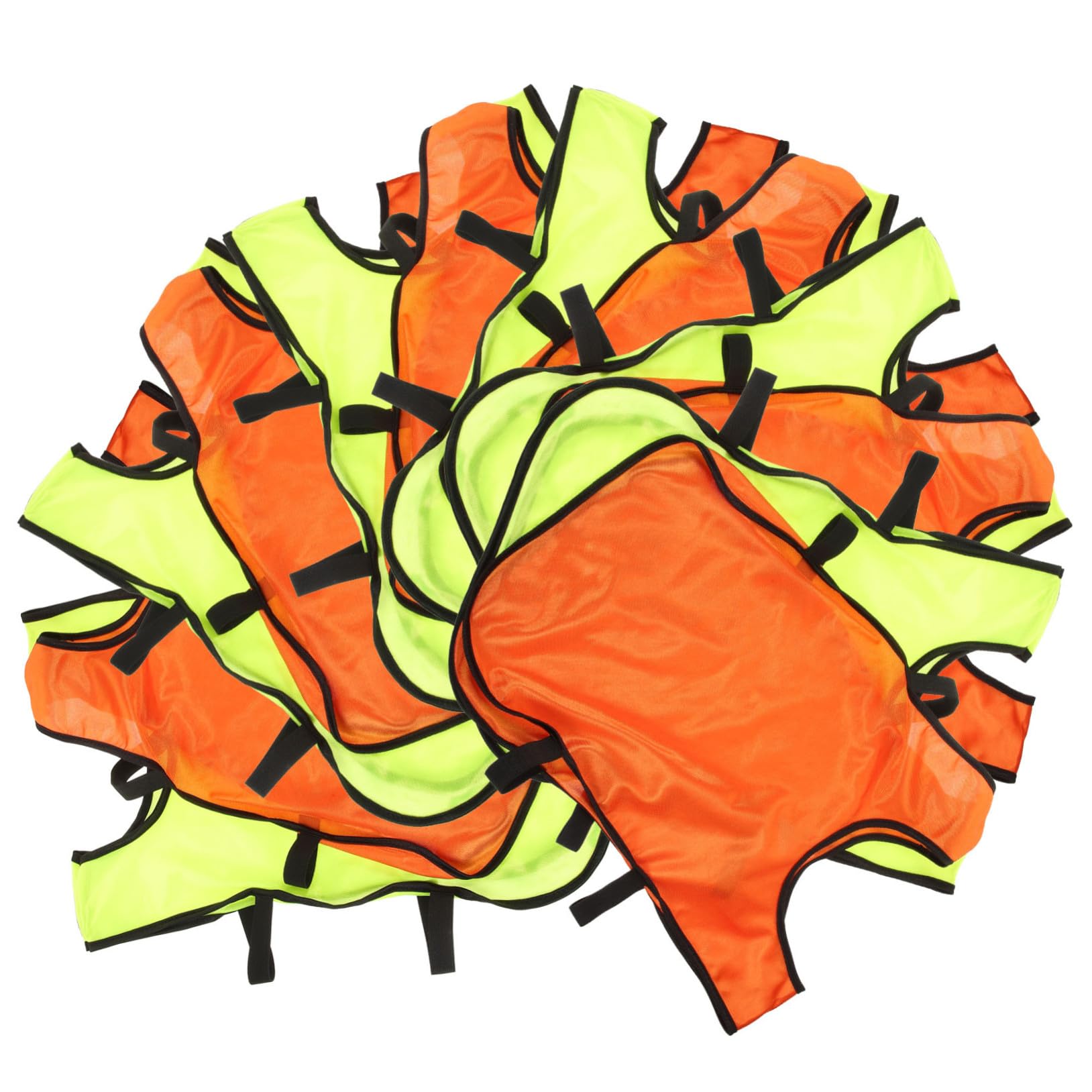 12 Stück Fußball Trainingsleibchen aus Polyester Formstabile und Leicht Anzuziehende Sportwesten für Kinder und Jugendliche im Fußballtraining