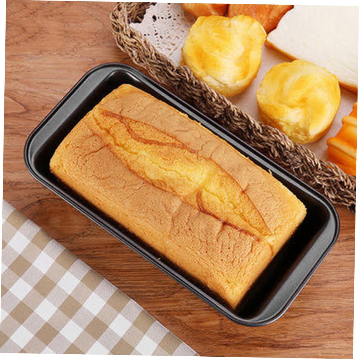 Luxshiny 1 Set Non Stick Baking Pan Bakeware for Home Bakery Includes Cake Pan Pizza Toasts Easy to Clean Energy Saving Black