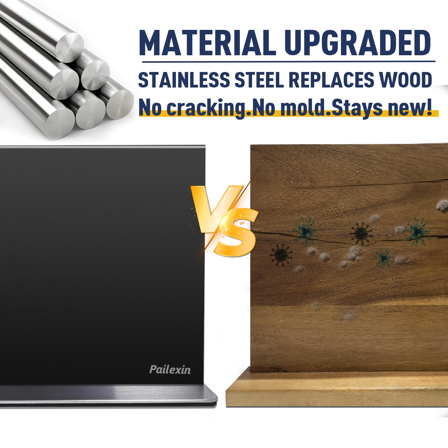 Magnetic Knife Block - Stainless Steel Organizer -2