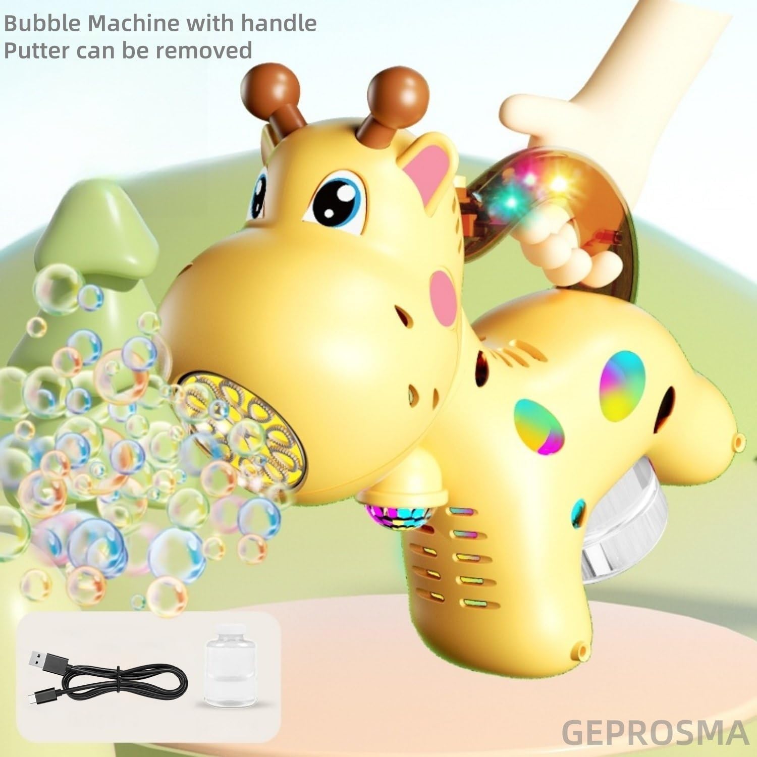 Macchina Automatico di Pistola Bolle di Sapone bambini, Tagliaerba di Sparabolle di Sapone,Ricaricabile Batteria,Giochi da giardino esterno per bambini Giocattolo