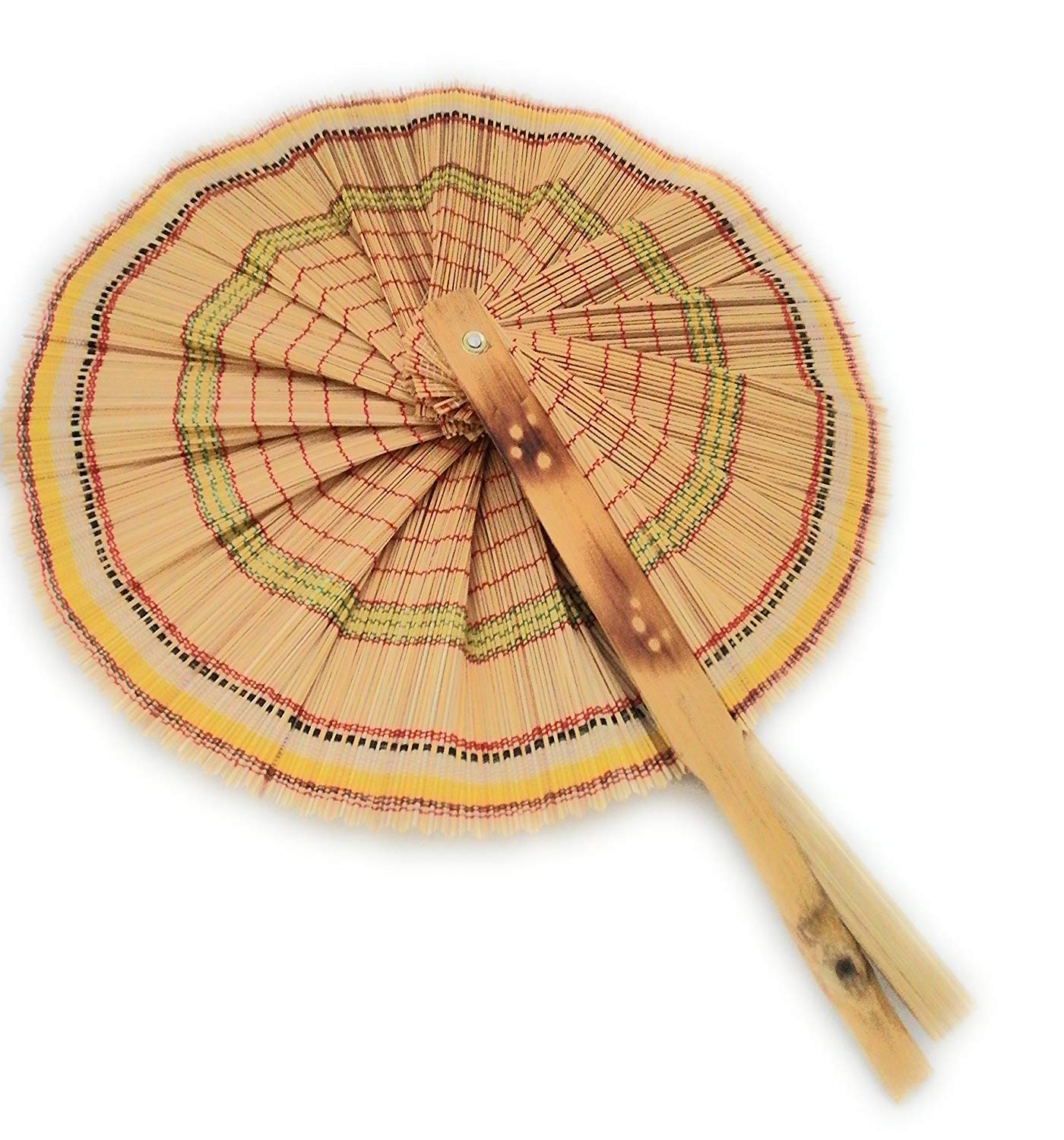 Avika Handmade Woven Bamboo Hand Fan, 2 Pieces Set. Home & Kitchen