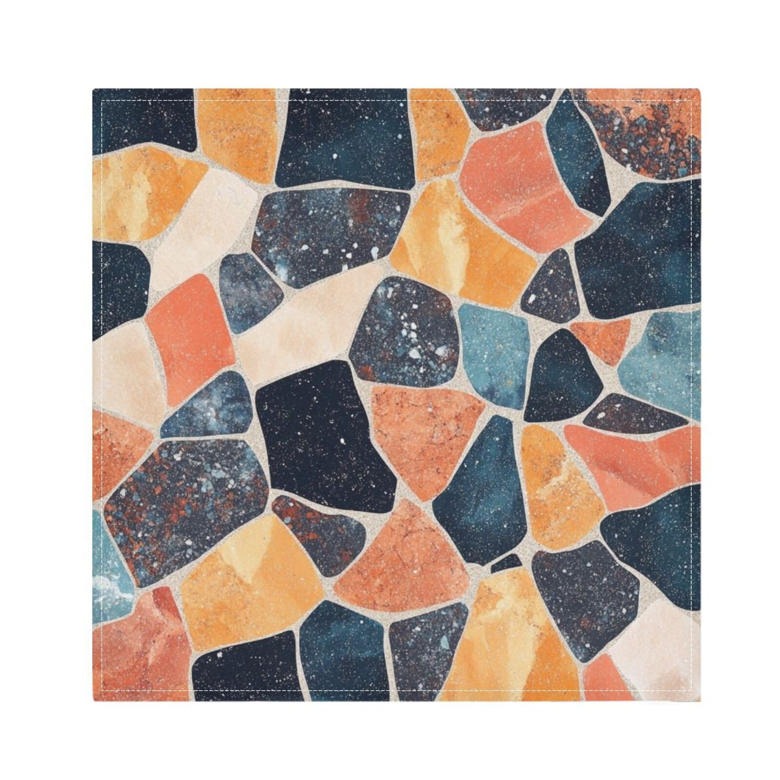 Ttgoth Terrazzo Cloth Napkin Set of 6 Washable & Reusable Dinner Napkins for Dining Table, Banquets, Wedding, Party, 50x50 cm