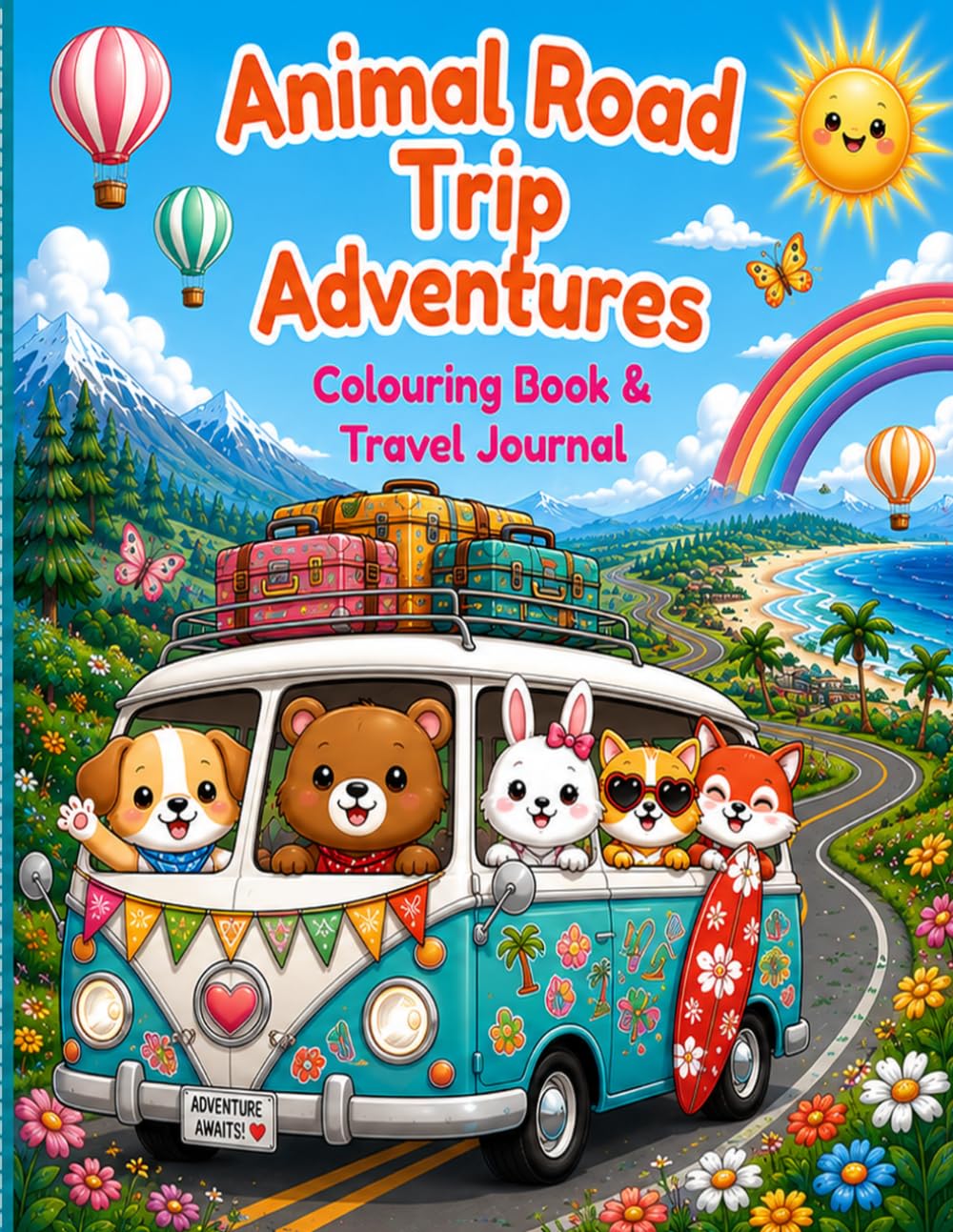 Animal Road Trip Adventures Colouring Book & Travel Journal: 50 Fun Adventures to Colour, Draw, Write & Explore