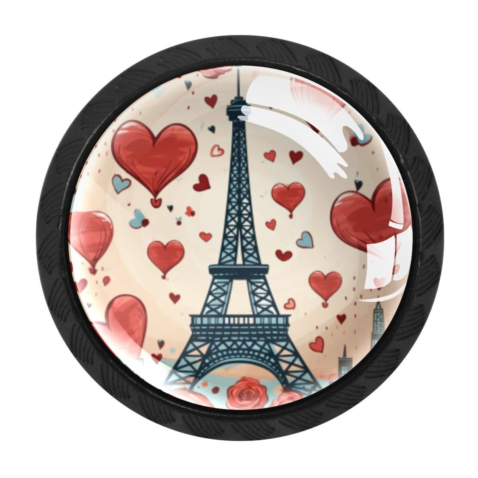 Chenzzzz Multicolored 10 4 Pack Eiffel Tower Valentine's Day Kitchen Cabinet Knobs Drawer Knobs Door Dresser Handles For Personalized Gifts Great For Any Occasion