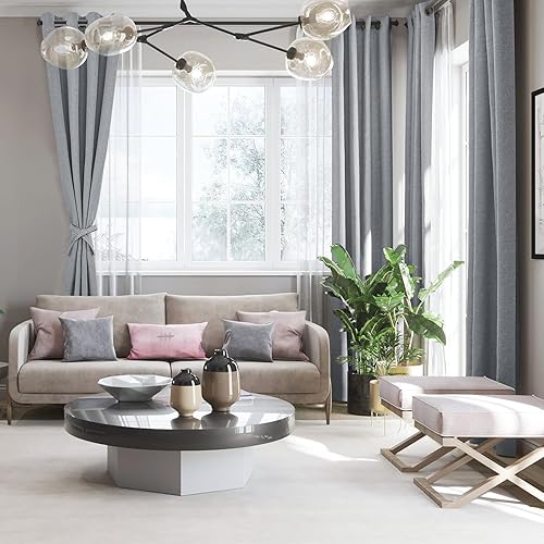 Miniatura 10 de DWCN Cortinas de bloque de luz total para dormitorio, cortinas de granja para sala de estar, cortinas térmicas de 84 pulgadas de largo, cortina de