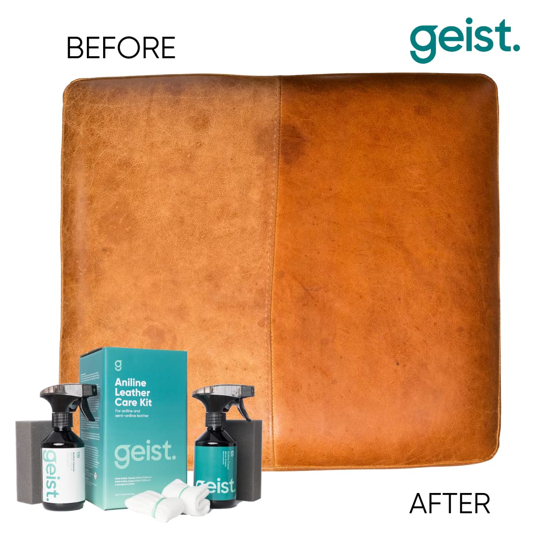 Geist. Kit d'entretien du cuir aniline | pour meubles, vestes, sacs et accessoires aniline et semi-aniline (Kit d'entretien)